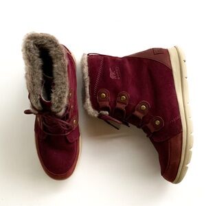 Sorel Maroon Red Winter Boots Women’s Size 11